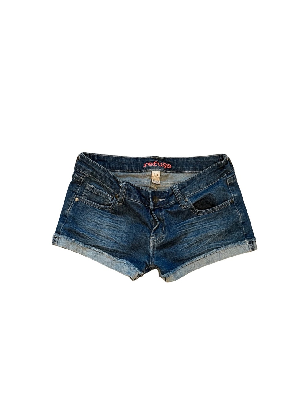 Y2K low rise refuge Women's Dark Wash Denim Cutoff Shorts